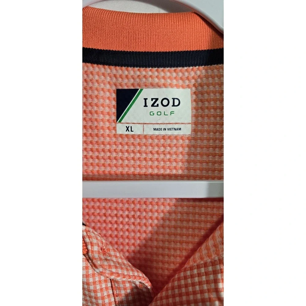 Men's IZOD Golf Orange Short Sleeve Polo Shirt‎ Size XL